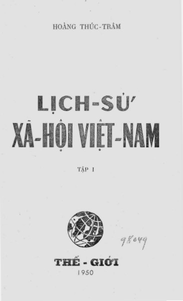 Lịch Sử Xã Hội Việt Nam Tập 1 - Hoàng Thúc Trâm