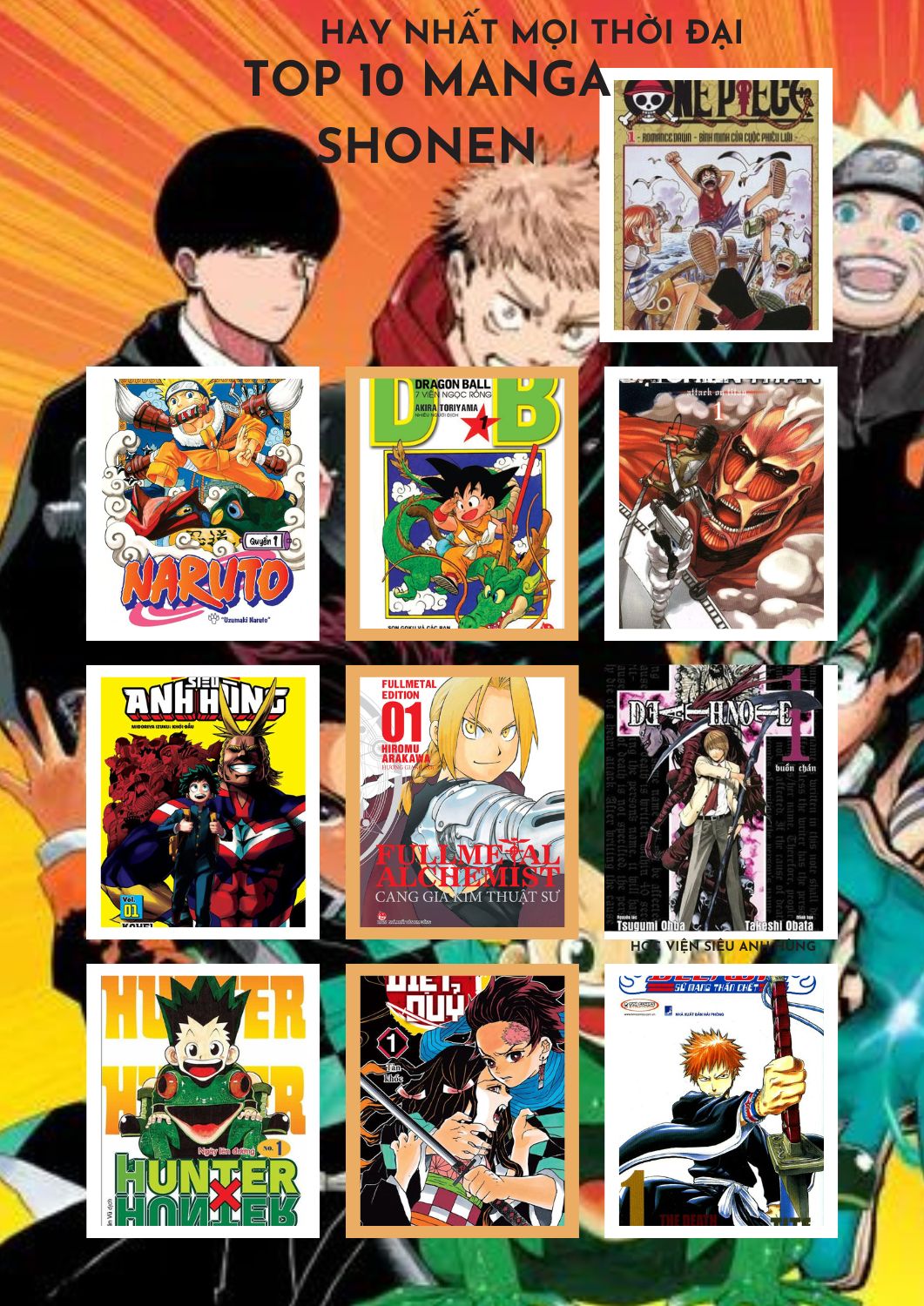 10 Shonen Manga Hay Nhất Mọi Thời Đại